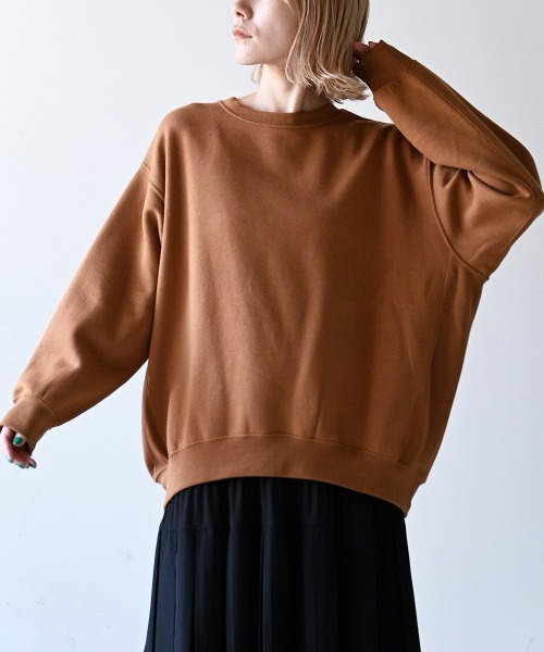 LUPILIEN（ルピリアン）の「クルーネックプルオーバー（Tシャツ/カットソー・レディース・ブラック/オフホワイト/ブルー/モカ/キャメル/ライトベージュ・FREE）」の6枚目の写真