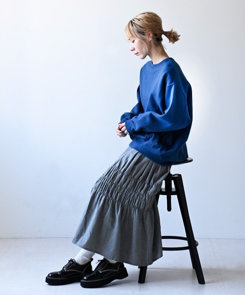 LUPILIEN（ルピリアン）の「クルーネックプルオーバー（Tシャツ/カットソー・レディース・ブラック/オフホワイト/ブルー/モカ/キャメル/ライトベージュ・FREE）」の8枚目の写真