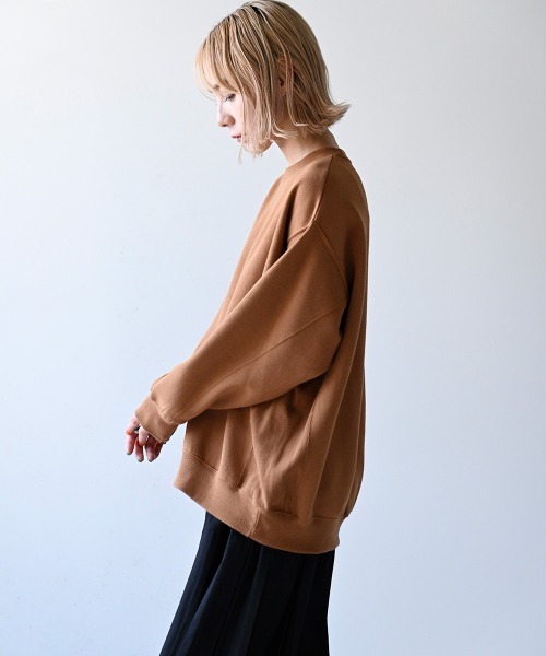 LUPILIEN（ルピリアン）の「クルーネックプルオーバー（Tシャツ/カットソー・レディース・ブラック/オフホワイト/ブルー/モカ/キャメル/ライトベージュ・FREE）」の15枚目の写真