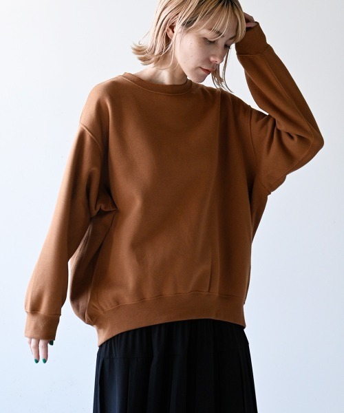 LUPILIEN（ルピリアン）の「クルーネックプルオーバー（Tシャツ/カットソー・レディース・ブラック/オフホワイト/ブルー/モカ/キャメル/ライトベージュ・FREE）」の19枚目の写真