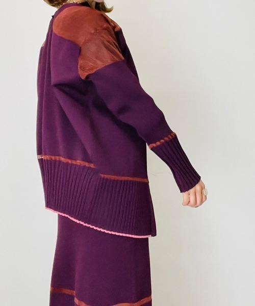 TEVALT（ヴァレット）の「ラメシアー　ランダムリブカーディガン（カーディガン/ボレロ・レディース・ブラック/グリーン/ブラウン/ブルー・38）」の9枚目の写真