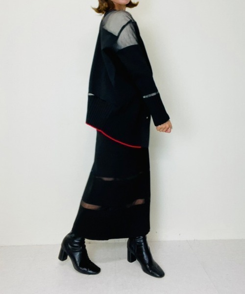 TEVALT（ヴァレット）の「ラメシアー　ランダムリブカーディガン（カーディガン/ボレロ・レディース・ブラック/グリーン/ブラウン/ブルー・38）」の15枚目の写真