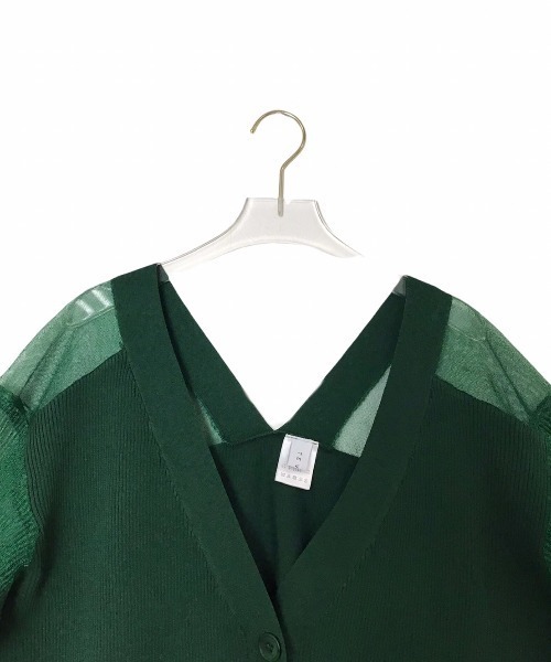 TEVALT（ヴァレット）の「ラメシアー　ランダムリブカーディガン（カーディガン/ボレロ・レディース・ブラック/グリーン/ブラウン/ブルー・38）」の19枚目の写真