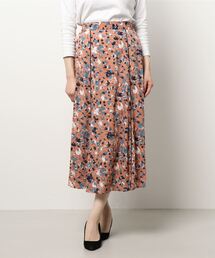 ペイント花柄パイピングスカート