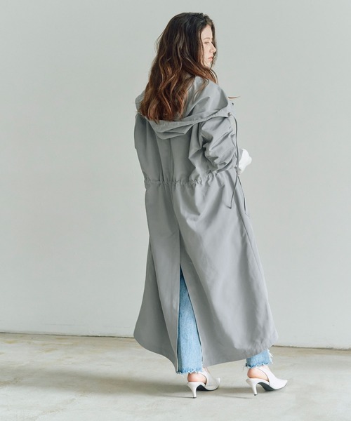 titivate（ティティベイト）の「ﾄﾞﾛｰｽﾄﾘﾝｸﾞﾃﾞｻﾞｲﾝﾎﾞﾘｭｰﾑﾗｲﾄｺｰﾄ（マウンテンパーカー・レディース・ラベンダー/アイボリー/ネイビー/ブルーグレー・M/S）」の12枚目の写真