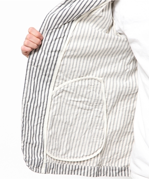 fennica Men's（フェニカメンズ）の「DANTON / ヒッコリーシングルボタンジャケット（カバーオール・メンズ・インディゴブルー・42/38/40）」の11枚目の写真