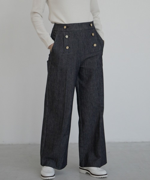 INED（イネド）の「スビンデニムワイドパンツ（デニムパンツ・レディース・インディゴブルー・11号/7号/9号）」の4枚目の写真