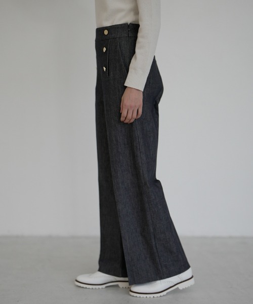 INED（イネド）の「スビンデニムワイドパンツ（デニムパンツ・レディース・インディゴブルー・11号/7号/9号）」の6枚目の写真
