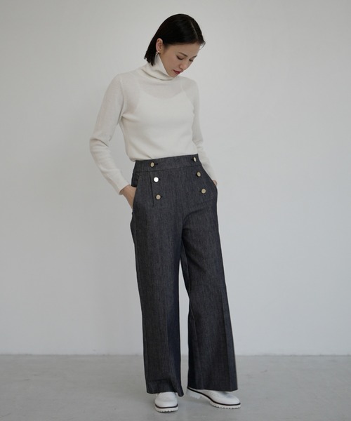 INED（イネド）の「スビンデニムワイドパンツ（デニムパンツ・レディース・インディゴブルー・11号/7号/9号）」の10枚目の写真