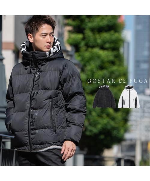 GOSTAR DE FUGA（ゴスタール ジフーガ）の「『GOSTAR DE FUGA/ゴスタール ジ フーガ』フードロゴプリント中綿ジャケット（ダウンジャケット/コート・メンズ・ホワイト/ブラック・M/L/XL）」の12枚目の写真