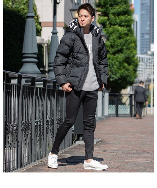 GOSTAR DE FUGA（ゴスタール ジフーガ）の「『GOSTAR DE FUGA/ゴスタール ジ フーガ』フードロゴプリント中綿ジャケット（ダウンジャケット/コート・メンズ・ホワイト/ブラック・M/L/XL）」の9枚目の写真