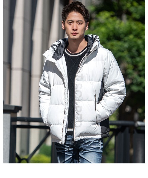 GOSTAR DE FUGA（ゴスタール ジフーガ）の「『GOSTAR DE FUGA/ゴスタール ジ フーガ』フードロゴプリント中綿ジャケット（ダウンジャケット/コート・メンズ・ホワイト/ブラック・M/L/XL）」の15枚目の写真