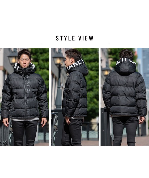 GOSTAR DE FUGA（ゴスタール ジフーガ）の「『GOSTAR DE FUGA/ゴスタール ジ フーガ』フードロゴプリント中綿ジャケット（ダウンジャケット/コート・メンズ・ホワイト/ブラック・M/L/XL）」の7枚目の写真