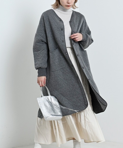 LUPILIEN(ルピリアン)の「【LUPILIEN】カットキルティングノーカラージャケット(ノーカラージャケット・レディース・チャコールグレー/ライトカーキ/グレイッシュベージュ・FREE)」の9枚目の写真