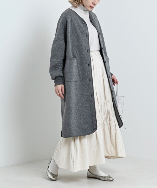 LUPILIEN(ルピリアン)の「【LUPILIEN】カットキルティングノーカラージャケット(ノーカラージャケット・レディース・チャコールグレー/ライトカーキ/グレイッシュベージュ・FREE)」の10枚目の写真