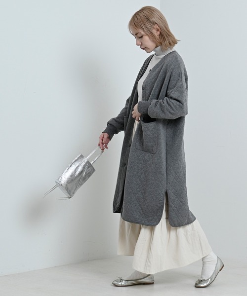 LUPILIEN(ルピリアン)の「【LUPILIEN】カットキルティングノーカラージャケット(ノーカラージャケット・レディース・チャコールグレー/ライトカーキ/グレイッシュベージュ・FREE)」の11枚目の写真