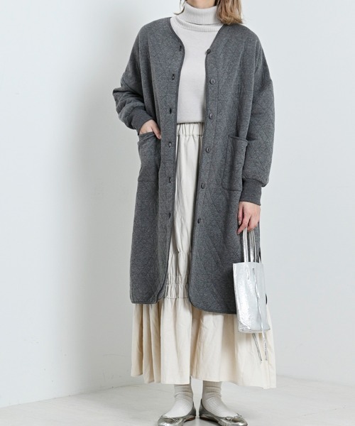 LUPILIEN(ルピリアン)の「【LUPILIEN】カットキルティングノーカラージャケット(ノーカラージャケット・レディース・チャコールグレー/ライトカーキ/グレイッシュベージュ・FREE)」の13枚目の写真