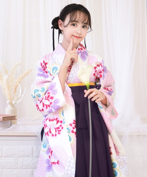 KYOETSU（キョウエツ）の「ガールズ CCM D 袴4点セット ( 二尺袖 + 帯 + 袴 + 襦袢 )（着物・キッズ・パープル系その他/ロイヤルブルー/グレー系その他/グレー系その他2/ホワイト系その他/イエロー系その他/ブルー系その他2/ベージュ系その他/黄緑系/ピンク系その他/グリーン系その他/ブルー系その他・84/80/87/91）」の19枚目の写真