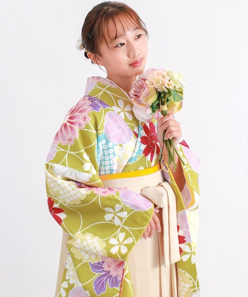 KYOETSU（キョウエツ）の「ガールズ CCM D 袴4点セット ( 二尺袖 + 帯 + 袴 + 襦袢 )（着物・キッズ・パープル系その他/ロイヤルブルー/グレー系その他/グレー系その他2/ホワイト系その他/イエロー系その他/ブルー系その他2/ベージュ系その他/黄緑系/ピンク系その他/グリーン系その他/ブルー系その他・84/80/87/91）」の14枚目の写真