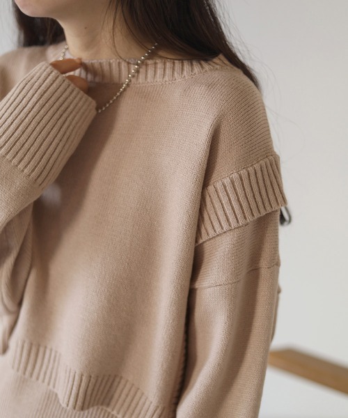 Bab（バブ）の「リブニットトップスワンピースセット（ワンピース・レディース・ブラック/ベージュ/グリーン・M）」の14枚目の写真