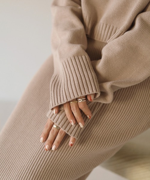 Bab（バブ）の「リブニットトップスワンピースセット（ワンピース・レディース・ブラック/ベージュ/グリーン・M）」の17枚目の写真