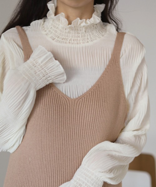 Bab（バブ）の「リブニットトップスワンピースセット（ワンピース・レディース・ブラック/ベージュ/グリーン・M）」の21枚目の写真