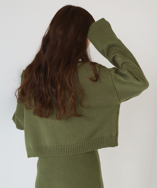 Bab（バブ）の「リブニットトップスワンピースセット（ワンピース・レディース・ブラック/ベージュ/グリーン・M）」の5枚目の写真