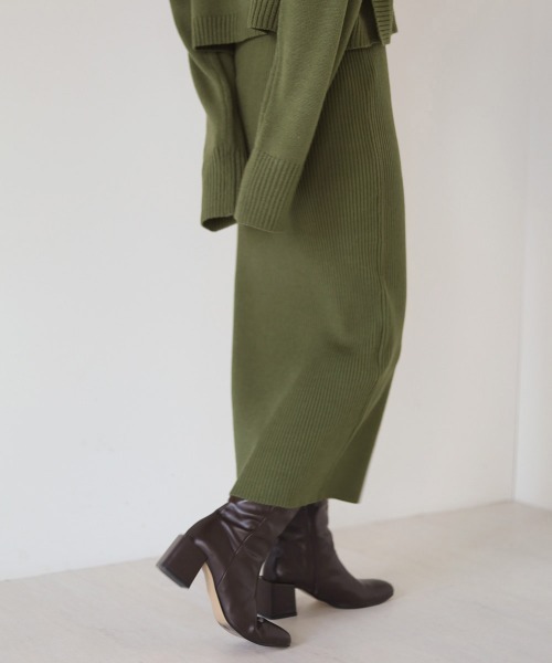 Bab（バブ）の「リブニットトップスワンピースセット（ワンピース・レディース・ブラック/ベージュ/グリーン・M）」の18枚目の写真