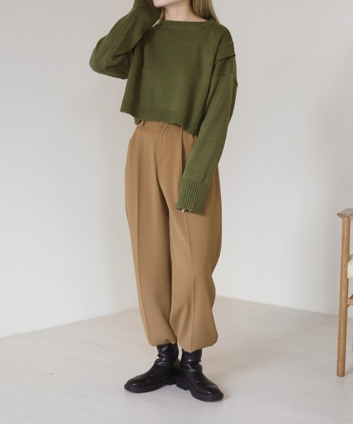 Bab（バブ）の「リブニットトップスワンピースセット（ワンピース・レディース・ブラック/ベージュ/グリーン・M）」の10枚目の写真