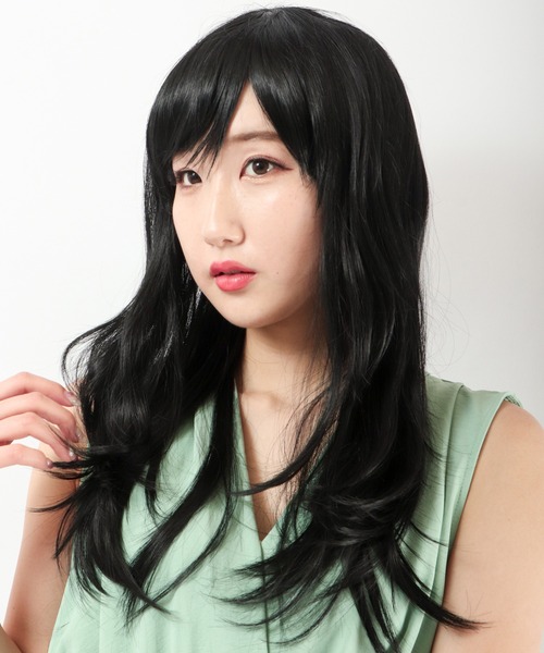 FUNALIVE(ファンアライブ)の「耐熱 ロングシャギー つむじ人工肌 フルウィッグ(ウィッグ・レディース・A/B/C/D/E/F/G/H/I/J/K/L/M/N・FREE)」の15枚目の写真