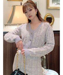 RESEXXY | ツイードニットカーデ【セットアップ着用可能】(カーディガン/ボレロ)