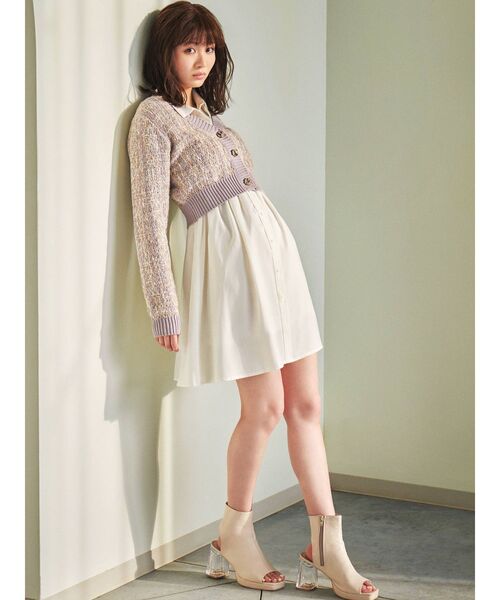 RESEXXY（リゼクシー）の「ツイードニットカーデ【セットアップ着用可能】（カーディガン/ボレロ・レディース・ブラック/グリーン/ラベンダー・FREE）」の18枚目の写真