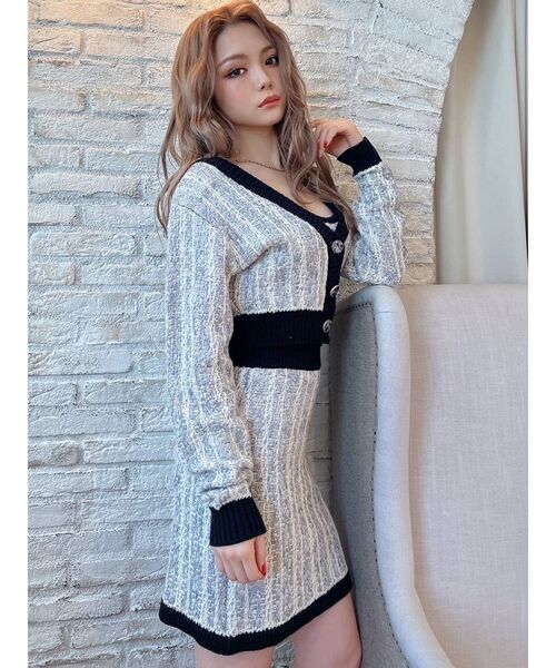 RESEXXY（リゼクシー）の「ツイードニットカーデ【セットアップ着用可能】（カーディガン/ボレロ・レディース・ブラック/グリーン/ラベンダー・FREE）」の20枚目の写真