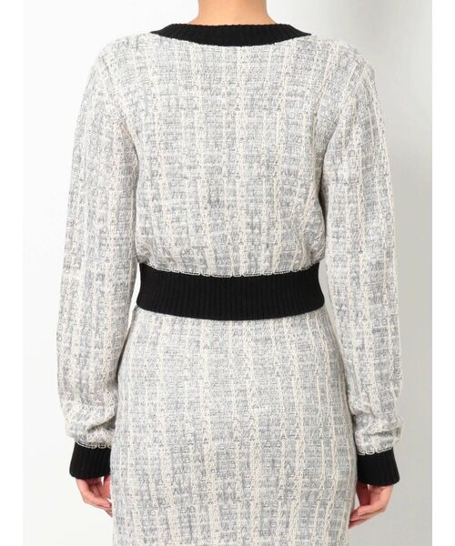 RESEXXY（リゼクシー）の「ツイードニットカーデ【セットアップ着用可能】（カーディガン/ボレロ・レディース・ブラック/グリーン/ラベンダー・FREE）」の6枚目の写真