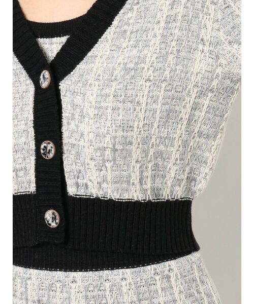 RESEXXY（リゼクシー）の「ツイードニットカーデ【セットアップ着用可能】（カーディガン/ボレロ・レディース・ブラック/グリーン/ラベンダー・FREE）」の9枚目の写真