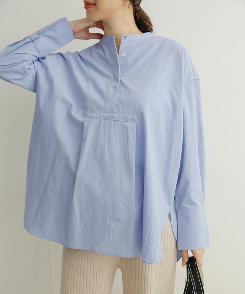 URBAN RESEARCH DOORS(アーバンリサーチドアーズ)の「コットンワッシャーチュニックシャツ(シャツ/ブラウス・レディース・オフホワイト/ブルー・1)」の13枚目の写真