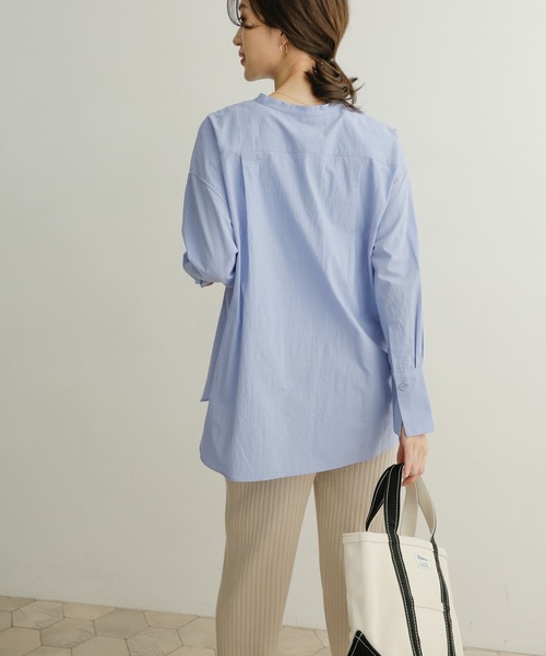 URBAN RESEARCH DOORS(アーバンリサーチドアーズ)の「コットンワッシャーチュニックシャツ(シャツ/ブラウス・レディース・オフホワイト/ブルー・1)」の15枚目の写真