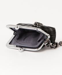 jam home madeがま口　ウォレットブラック チェック柄 コインケース JAM HOME MADE（ジャムホームメイド）の「印傳/印伝屋 レザー