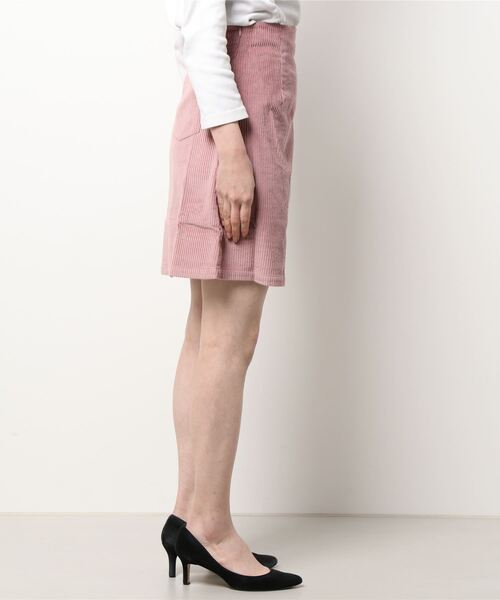 lissi Boutique（リージーブティック）の「【lissi Boutique】ハイウエストコーデユロイ台形スカート（スカート・レディース・ピンク・FREE）」の3枚目の写真