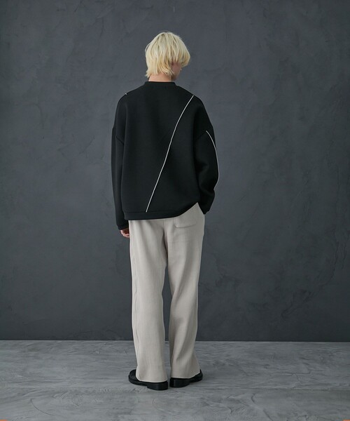 PUBLIC TOKYO(パブリックトウキョウ)の「プリーツニットパンツ(その他パンツ・メンズ・ダークグレー/ライトベージュ/サックスブルー・1/2)」の16枚目の写真