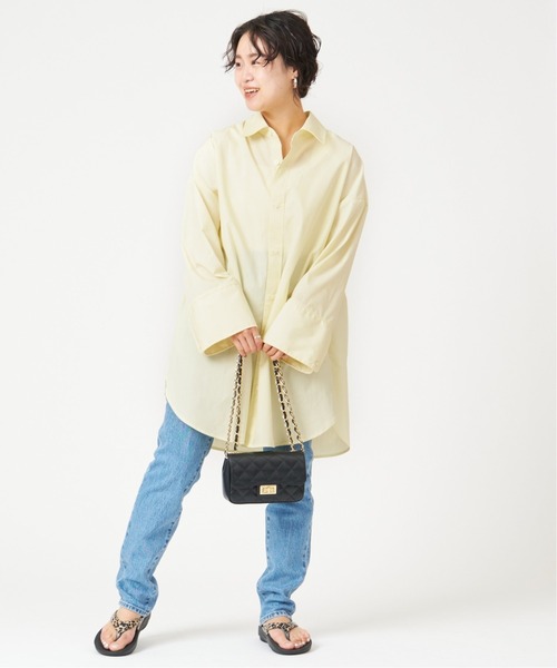 U by SPICK&SPAN（ユーバイスピックアンドスパン）の「ワイドスリーブ オーバーシャツ◆（シャツ/ブラウス・レディース・イエロー/レッド・FREE）」の7枚目の写真