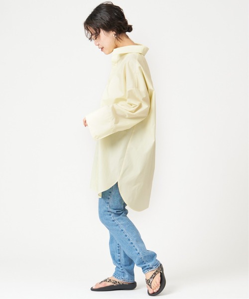 U by SPICK&SPAN（ユーバイスピックアンドスパン）の「ワイドスリーブ オーバーシャツ◆（シャツ/ブラウス・レディース・イエロー/レッド・FREE）」の9枚目の写真