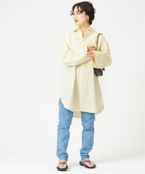U by SPICK&SPAN（ユーバイスピックアンドスパン）の「ワイドスリーブ オーバーシャツ◆（シャツ/ブラウス・レディース・イエロー/レッド・FREE）」の12枚目の写真