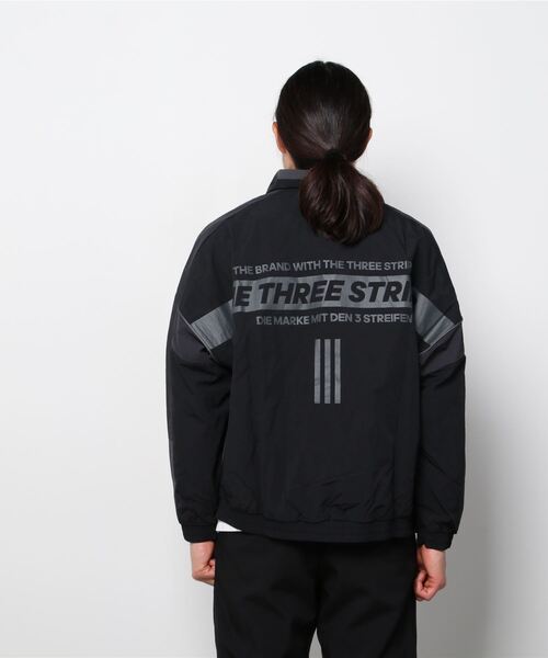 adidasナイロンジャケット　リブ付き　モノトーン　黒白グレー2XL メンズ d3d5d07af322a24dfdcc511a4e98e6