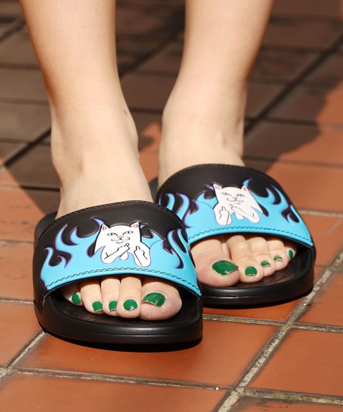 RIPNDIP（リップンディップ）の「RIP N DIP/リップンディップ WELCOME TO HECK 3D ARTWORK SLIDES 猫 スライドサンダル フラットシャワーサンダル（サンダル・メンズ・ブラック・8/10/9）」の15枚目の写真