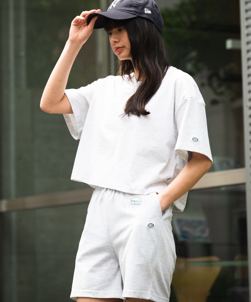 DISCUS（ディスカス）の「【DISCUS／ディスカス】7分袖カットソー　クルーネック 7分袖Tシャツ　ワイドシルエット（Tシャツ/カットソー・レディース・ラベンダー/杢グレー/オフホワイト/オレンジ/イエロー・MEDIUM/LARGE）」の2枚目の写真
