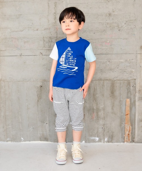 RAGMART（ラグマート）の「配色切り替えプリントTシャツ（Tシャツ/カットソー・キッズ・オフホワイト/カーキ・95cm/80ｃｍ）」の4枚目の写真