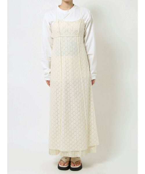 merry jenny（メリージェニー）の「ランダムストラップキャミワンピース（ワンピース・レディース・アイボリー/ブラック・FREE）」の4枚目の写真