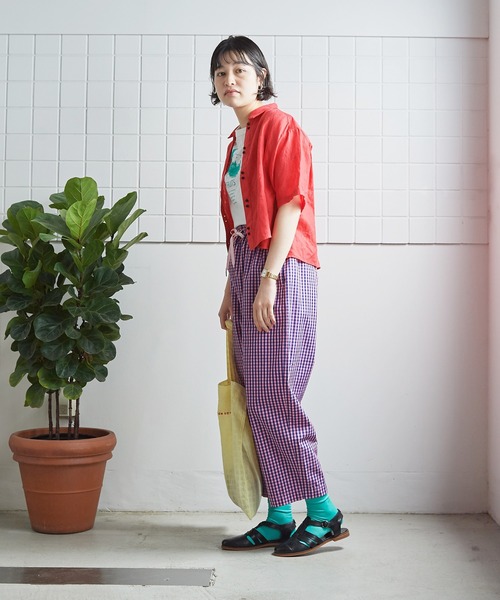 bulle de savon(ビュルデサボン)の「over dye pajyamaパンツ(その他パンツ・レディース・ピンク/イエロー/ネイビー・FREE)」の11枚目の写真