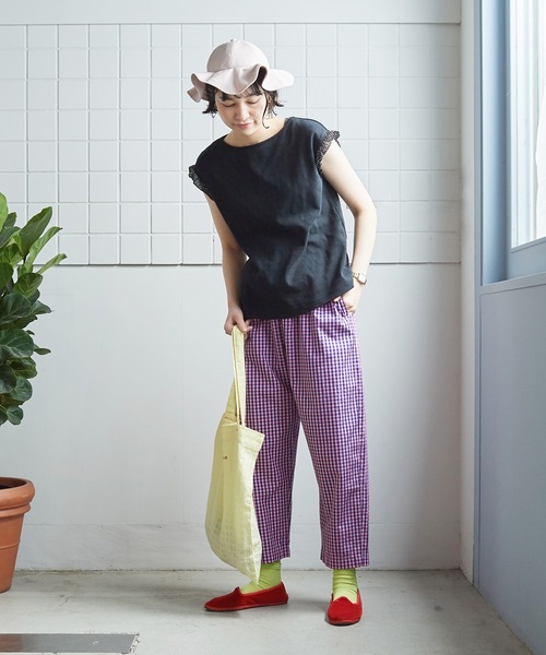 bulle de savon(ビュルデサボン)の「over dye pajyamaパンツ(その他パンツ・レディース・ピンク/イエロー/ネイビー・FREE)」の13枚目の写真